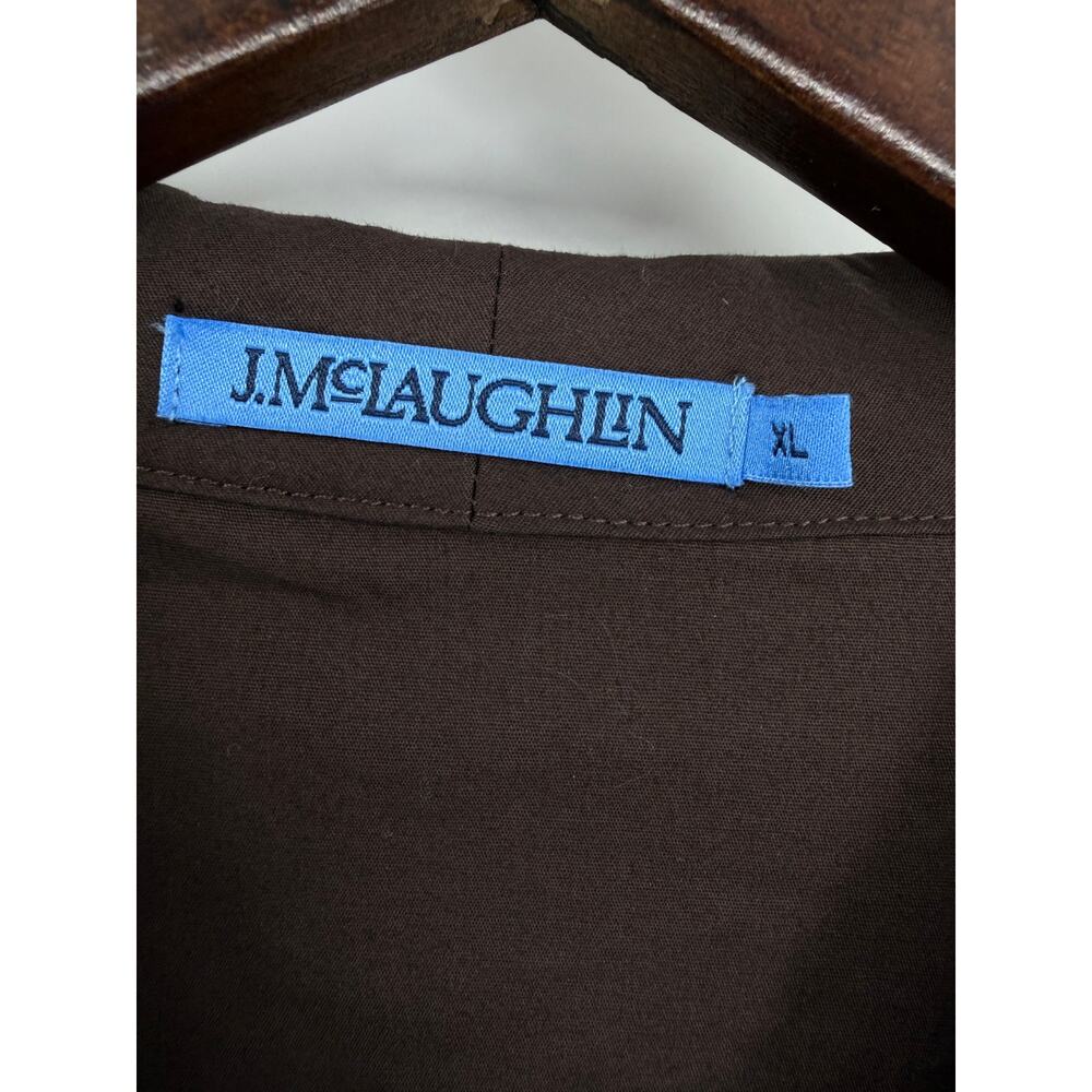 Title: J. McLaughlin Minae Brown Cotton D-Ring Belted Midi Shirt Dress Size XL - Picture 6 of 14